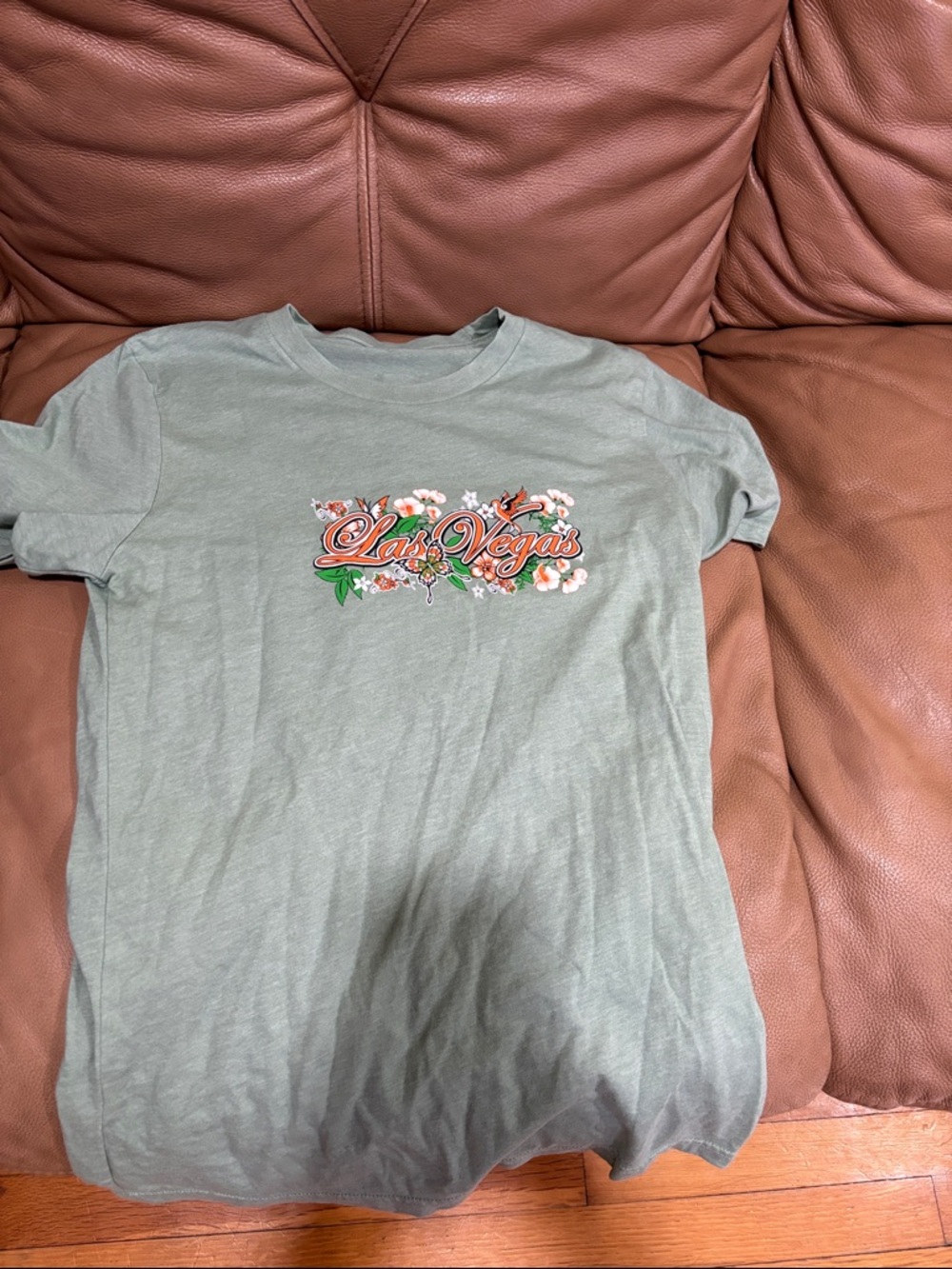 Las Vegas Floral Graphic Tee - Sage Green